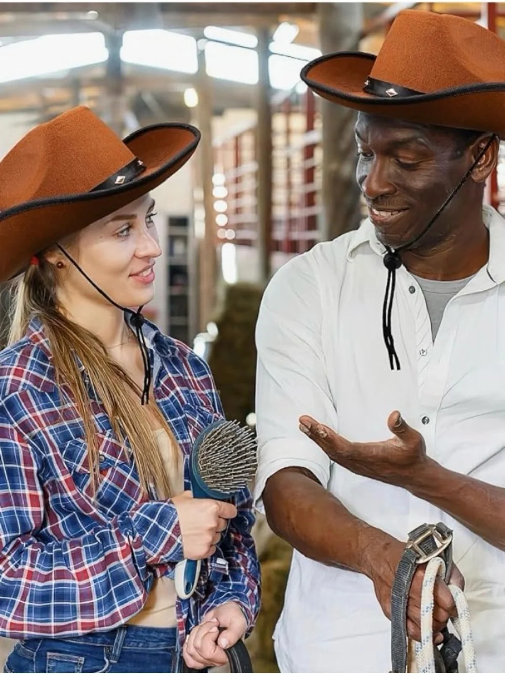 Classic Brown Cowboy Hat,Retro Western Hat Felt Cowgirl Hat